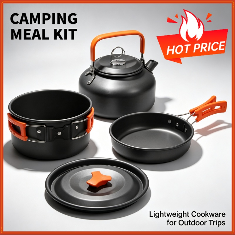 Camping Cooking Pan Set - Camping Cooking set Camping Cookware Travel