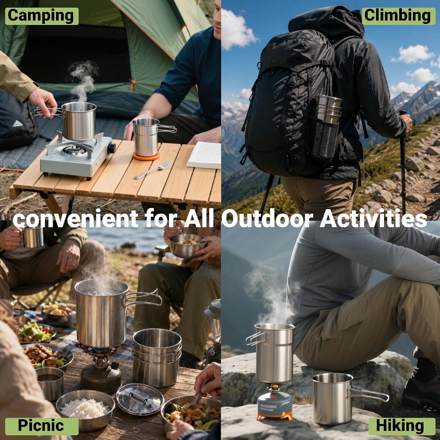 Foldable Camping Cups Mugs Cam - Camping Cooking Pan Set review and price