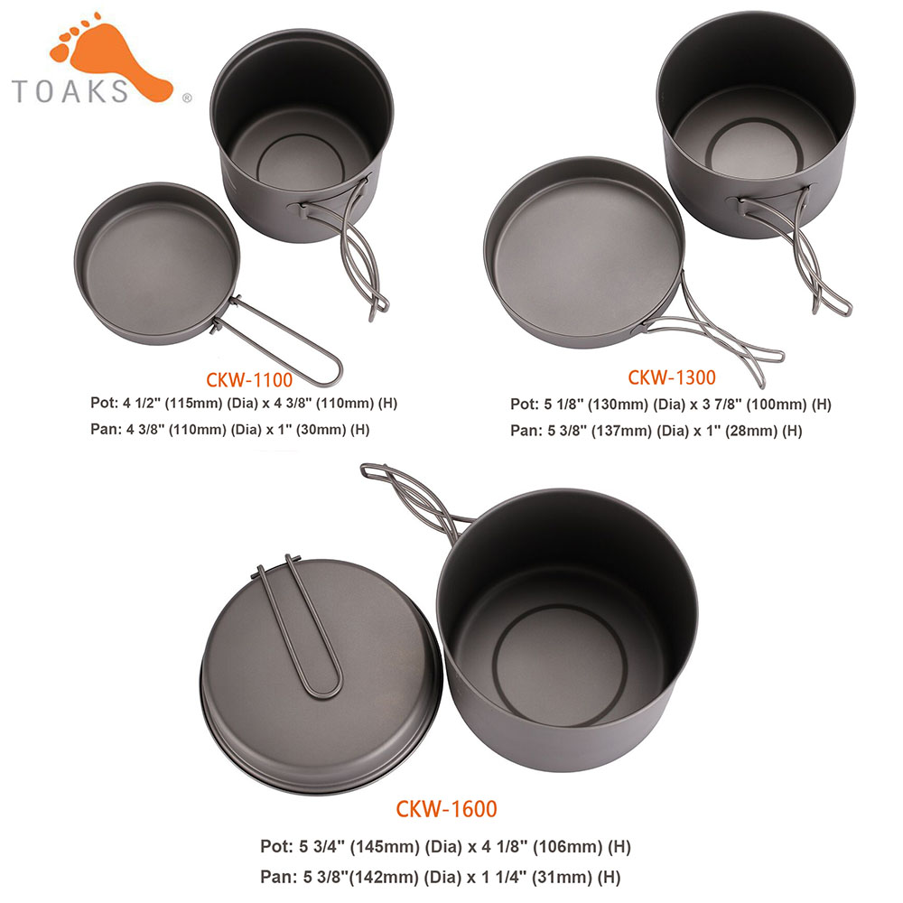 TOAKS Cookware Set Ultralight  - Camping Cooking Pan Set review and price