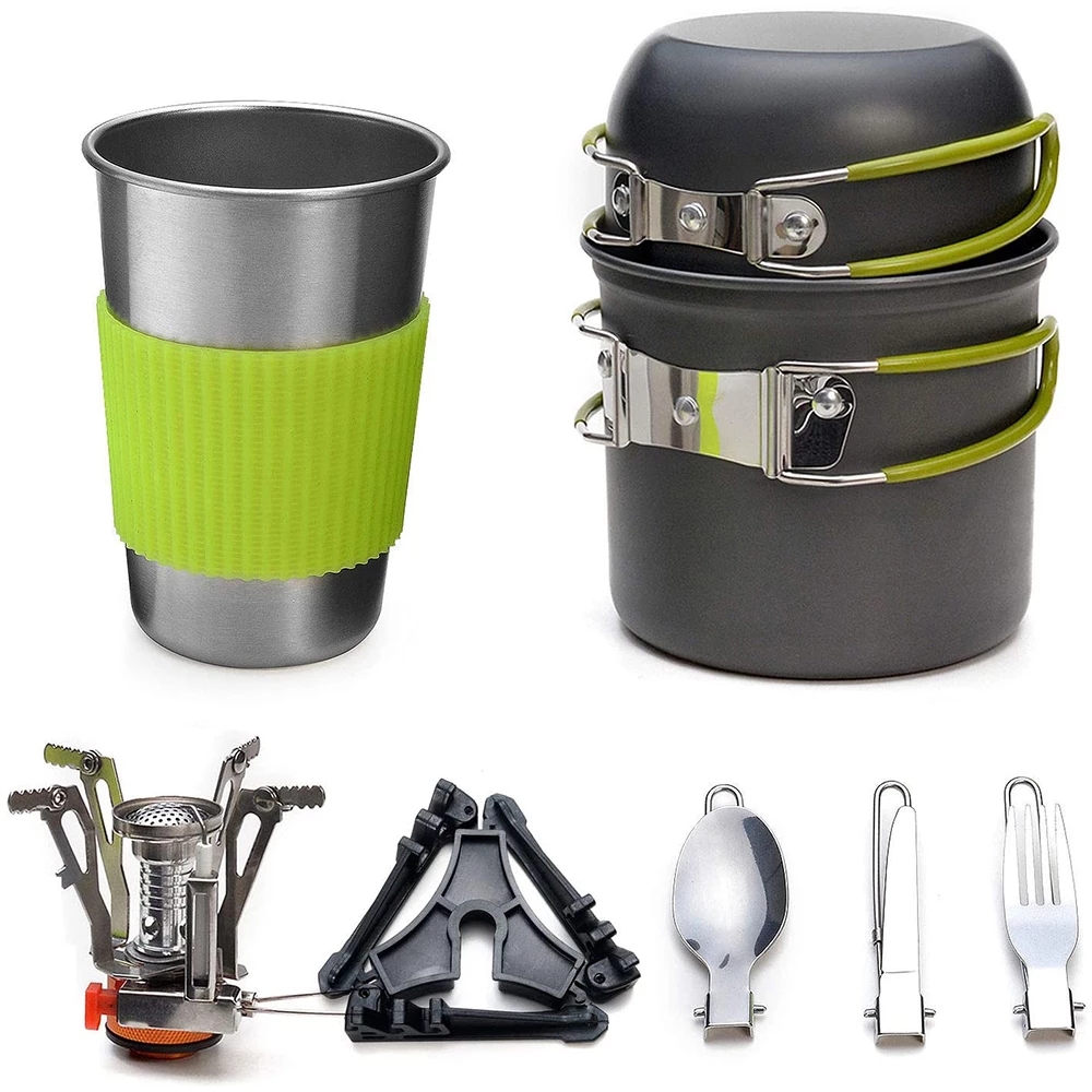 Camping Cookware Kit with Stov - Camping Cooking Pan Set review and price